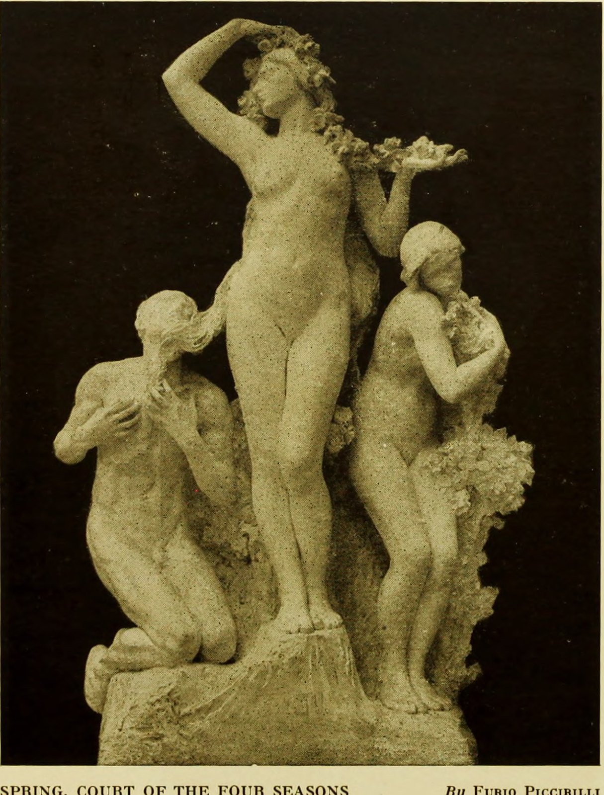 Spring and Summer, Furio Piccirilli's figures for the Court of the Four Seasons