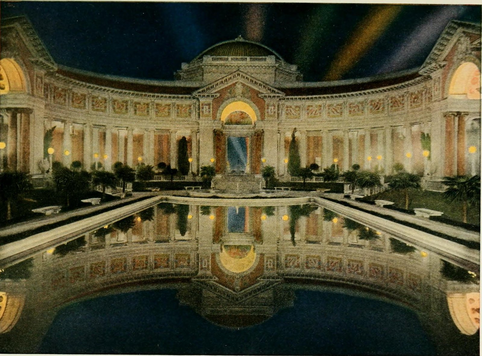 A court at night under the scintillator (color plate)