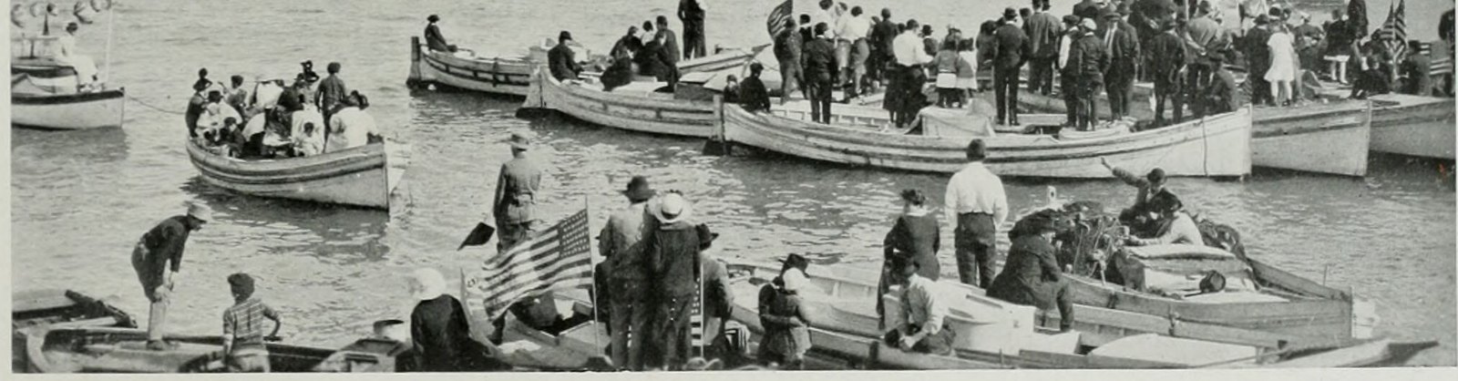Gondolas on the Fine Arts lagoon