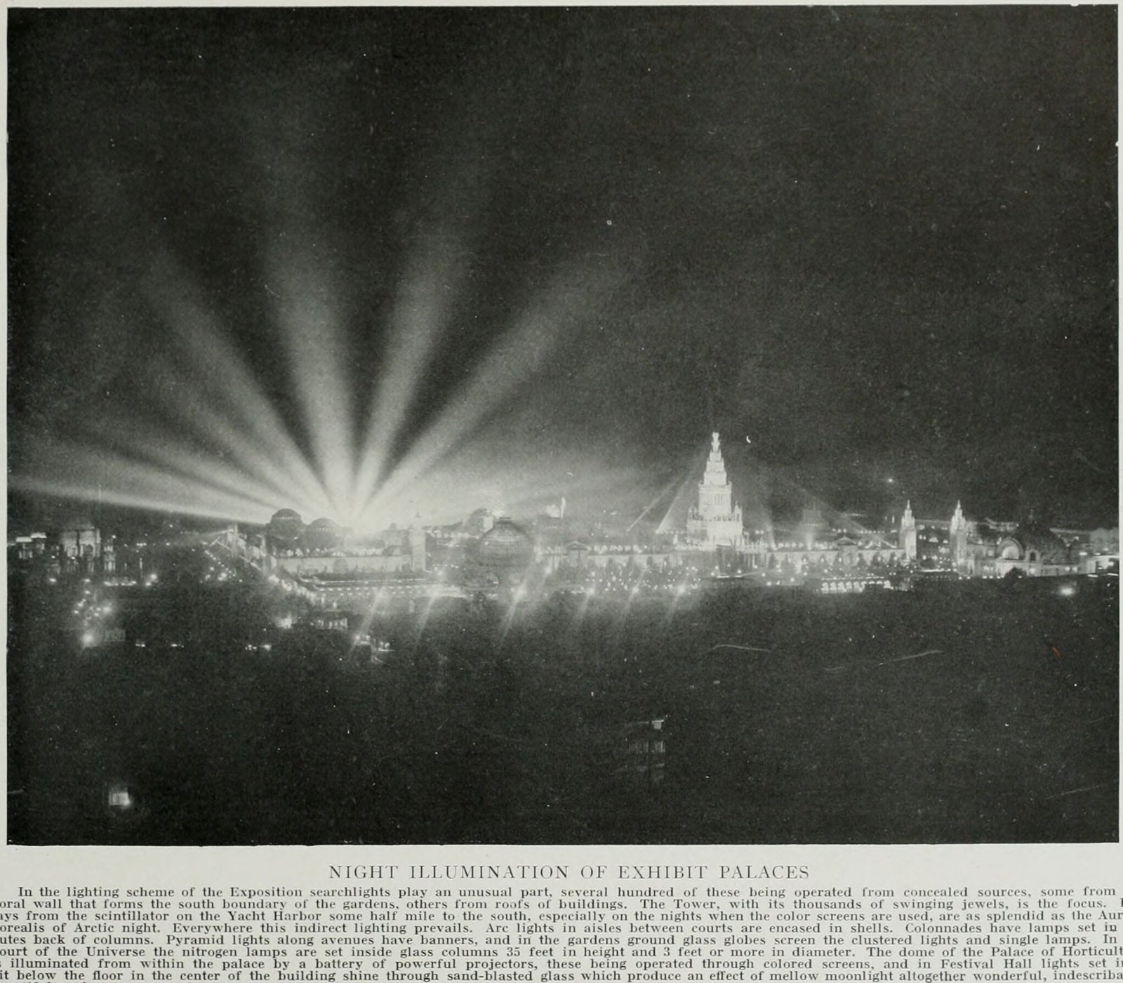 The illuminated fair from the bay