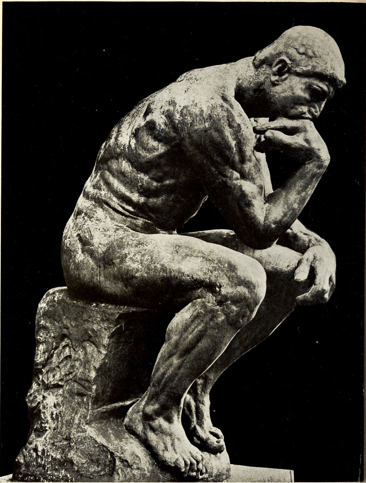 Rodin's The Thinker, in the Palace of Fine Arts colonnade