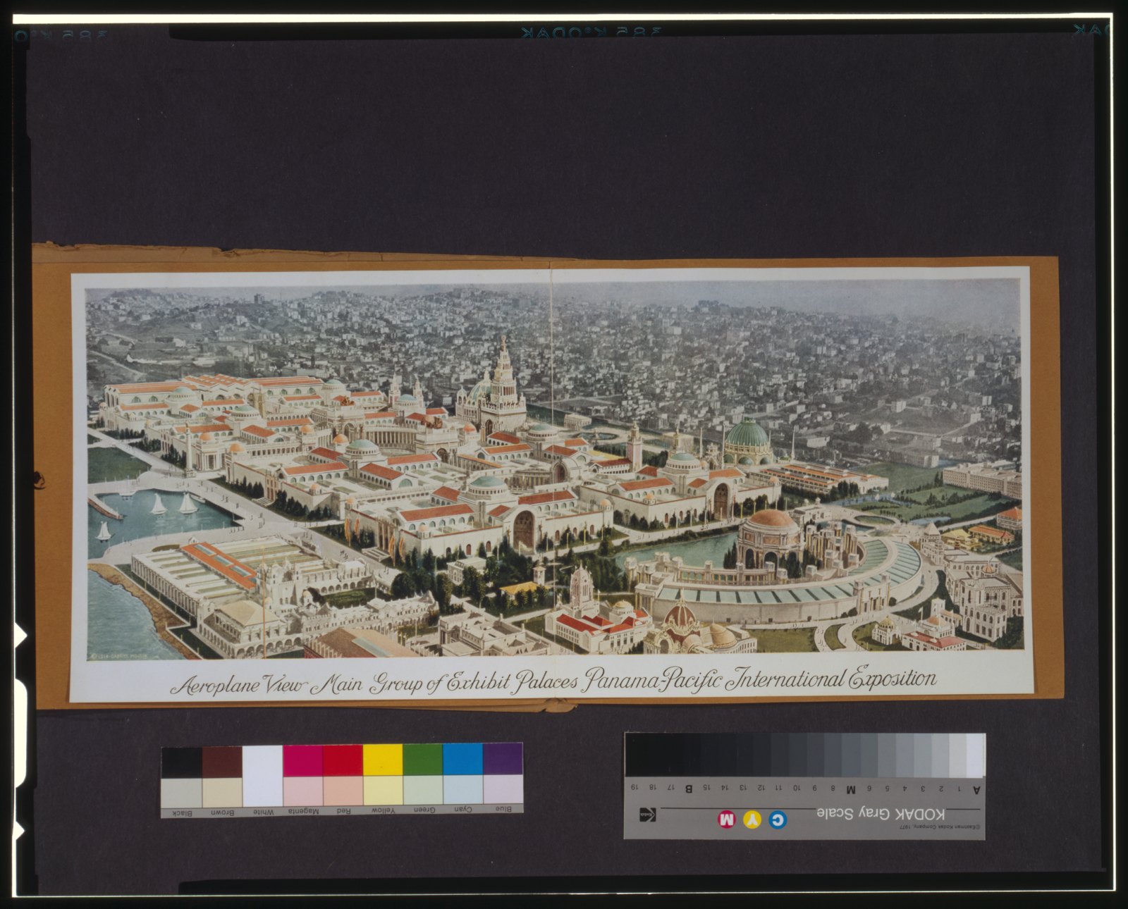 Aeroplane view main group of exhibit palaces Panama-Pacific International Exposition